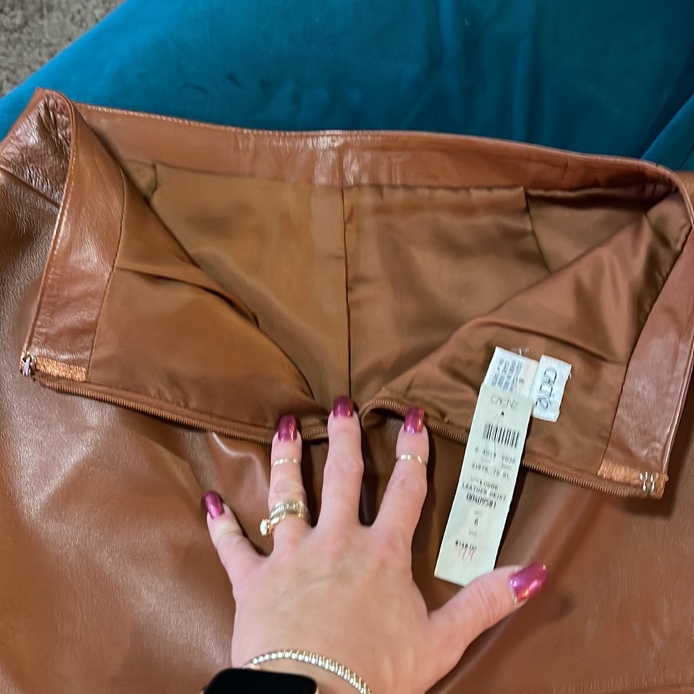 NWT Cache saddle leather skirt, size 6 - Picture 4 of 11